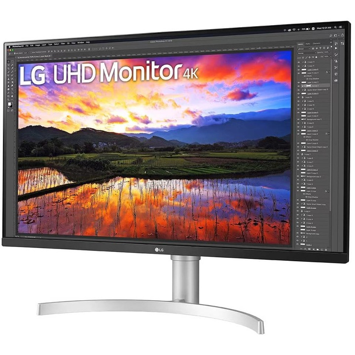 31,5 hüvelykes monitor LG 32UN650P-W, LED, IPS, 3840 x 2160 4K, 2 x HDMI, 1 x audiokimenet, DisplayPort, MaxxAudio