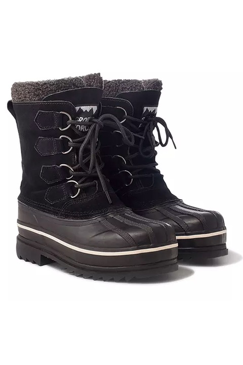 Унесикс ботуши Ground Force, С връзки, Естествена кожа/гума, Сваляща се вътрешна подплата, Водоустойчиви, Черен