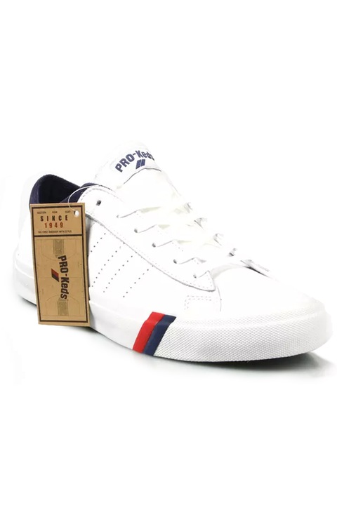 Adidasi barbati, Keds, Cu sireturi, Alb, Piele ecologica, 40,5 EU