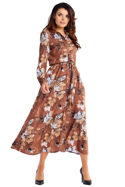 Дамска рокля Awama кафява