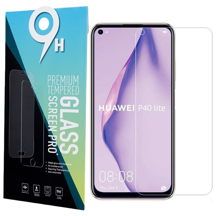 Huawei P40 Lite / P40 Lite E / Honor 9C kompatibilis üvegfólia, előlapi, edzett, 9H, 0.3mm