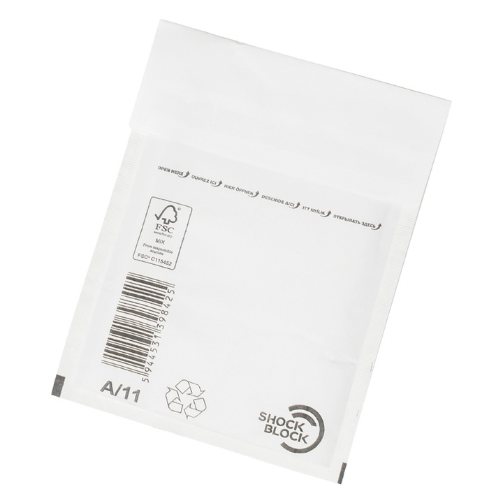 Set 200 bucati, Plic Antisoc Din Hartie 120 X 175 MM Alb