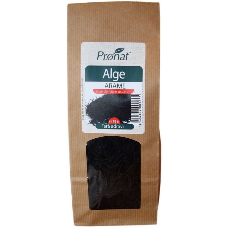 Alge de mare uscate - alge Arame, Pronat, 40 g