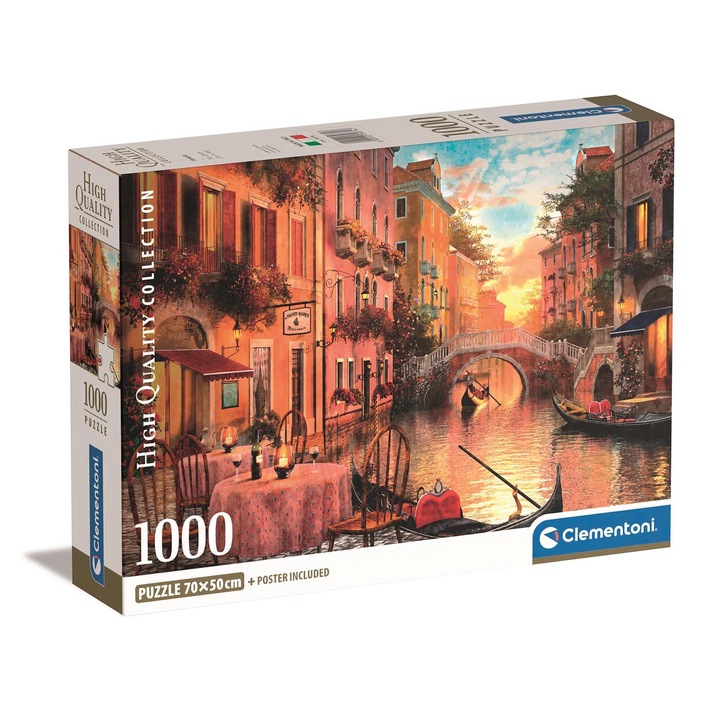 Puzzle, Clementoni, Multicolor, Venetia, 1000 piese