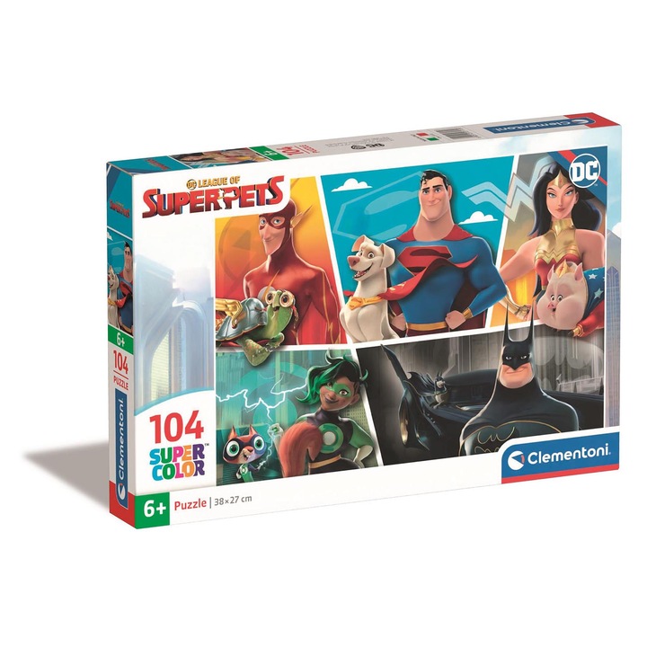 Clementoni SuperColor puzzle, DC Superpets, 104 db
