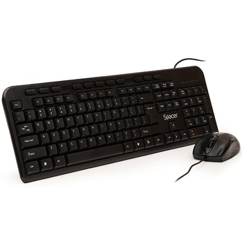 Kit tastatura si mouse USB Spacer SPDS-1691, Negru