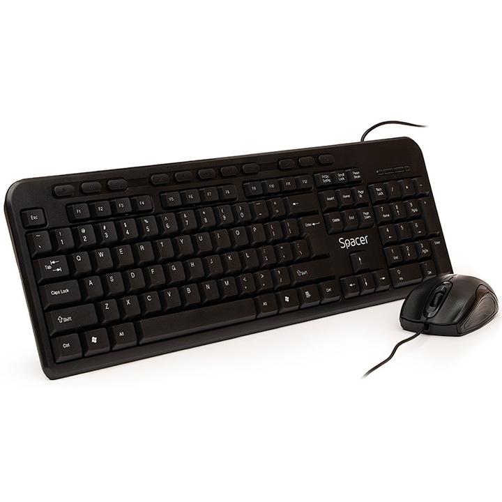 Kit tastatura si mouse USB Spacer SPDS-1691, Negru