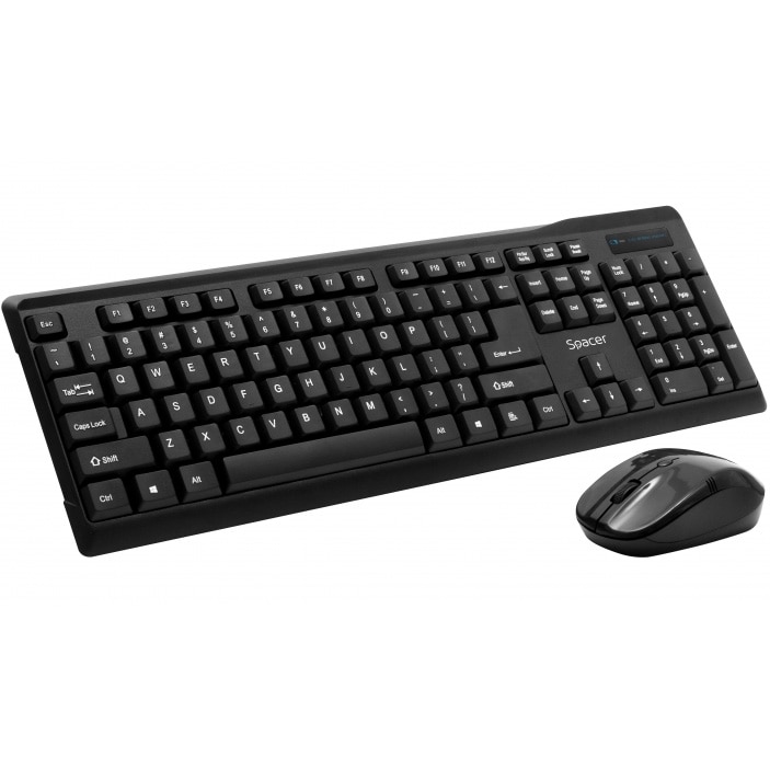 Kit wireless tastatura si mouse Spacer SPDS-1100, Negru