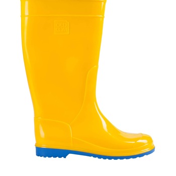 Cizme de cauciuc VIVID galben cu talpa albastra pentru dame, OLDCOM Cizme de cauciuc VIVID galben cu talpa albastra pentru dame, OLDCOM