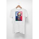 Tricou personalizat pentru barbati cu imprimeu, Snoop Dog model 4, Bumbac, Alb, M
