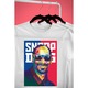 Tricou personalizat pentru barbati cu imprimeu, Snoop Dog model 4, Bumbac, Alb, M