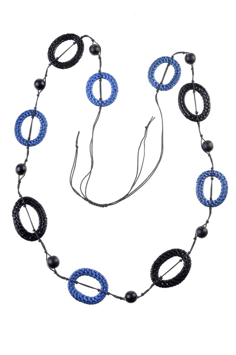 Colier, Gloria Maris Handmade, Paie7456 Negru/Albastru, Reglabil