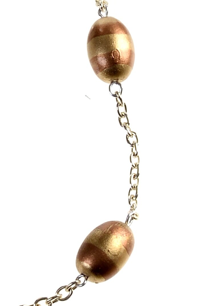 Set 2 buc colier, Gloria Maris Handmade, Wood16 Argintiu/Auriu, 7745