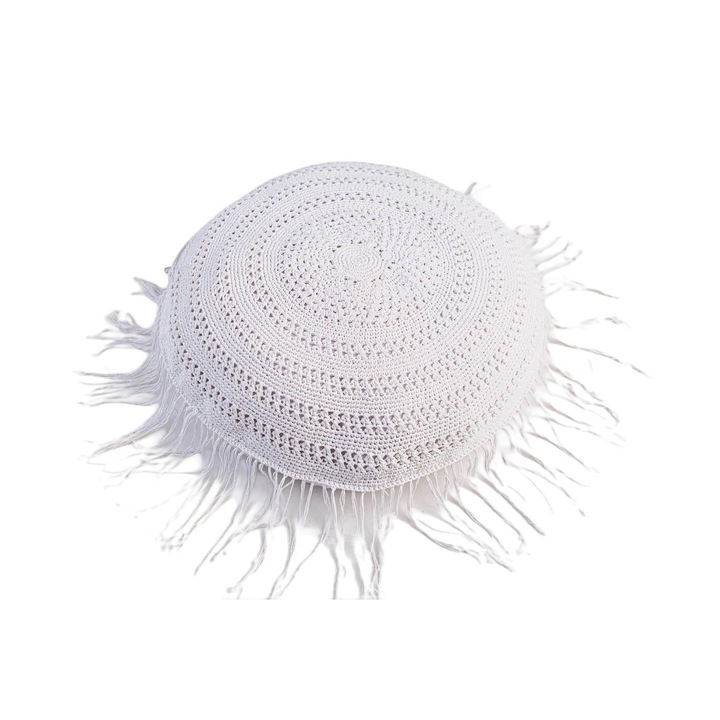 Perna rotunda macrame, MONNARITA, Bumbac/Poliester, 60x60 cm