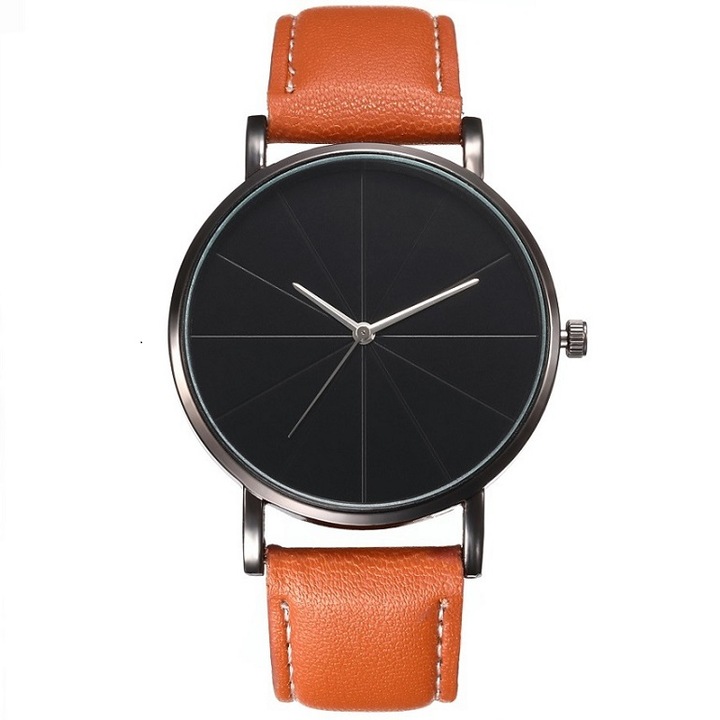 Quiny óra, férfiaknak, kvarc, rozsdamentes acél/szintetikus, barna/fekete