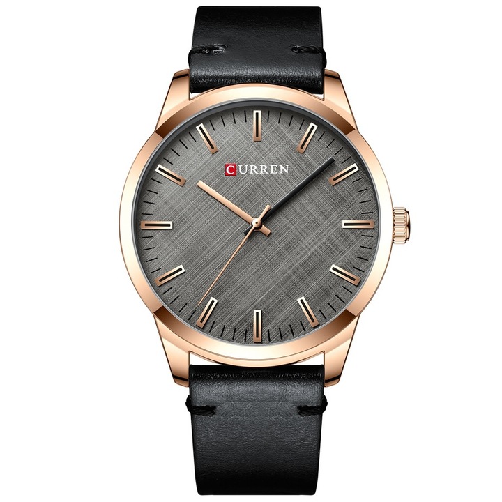 Dario férfi karóra modell, CURREN, kvarc, rozsdamentes acél/természetes bőr, 24 cm, fekete/arany