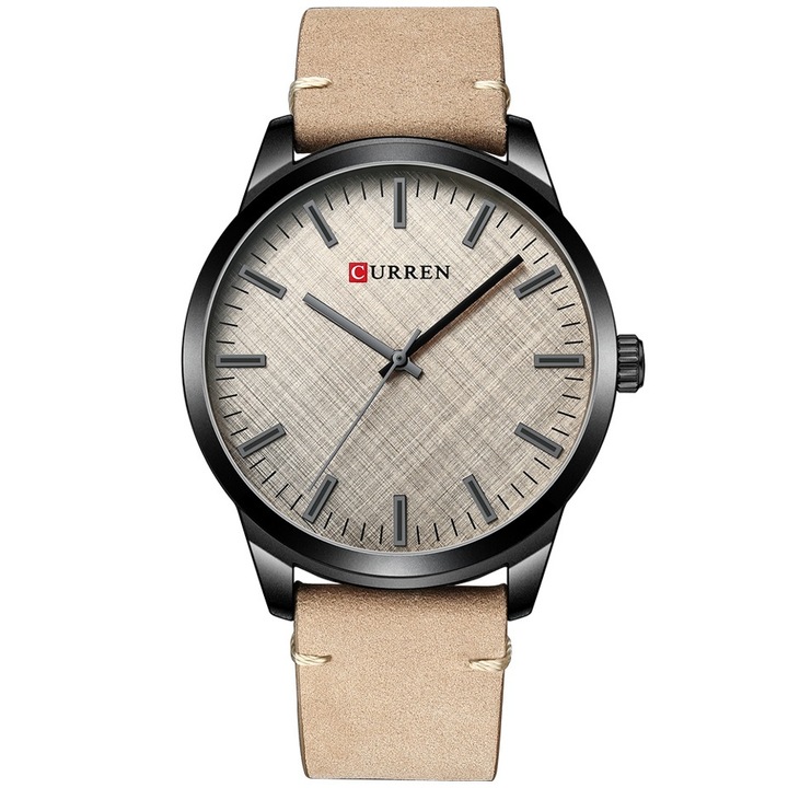 Uniszex karóra, Curren, Rozsdamentes acél, Kvarc, Fekete/Bézs
