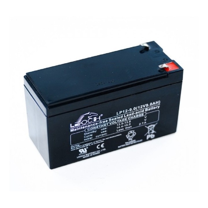 VRLA акумулатор Leoch, 12V, 9Ah, F2/T2