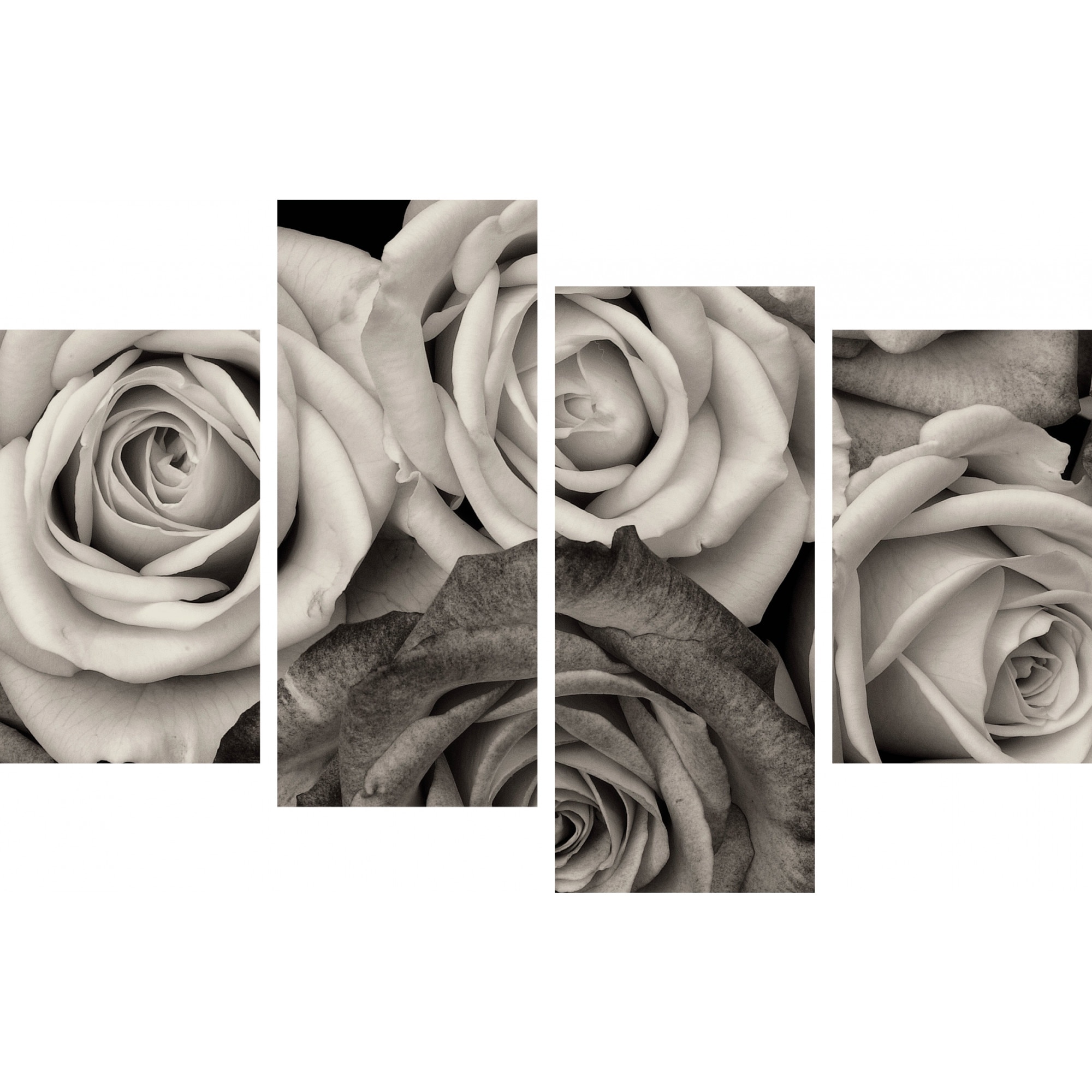 Tablou canvas 4 piese - Buchet de trandafir - 120x 70 cm