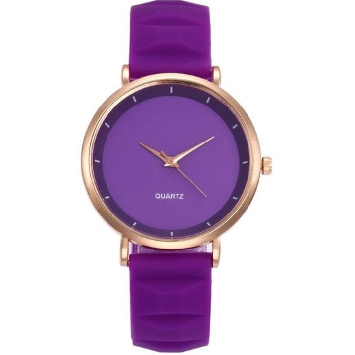 Holly óra, kerek, kvarc, rozsdamentes acél/műanyag, lila