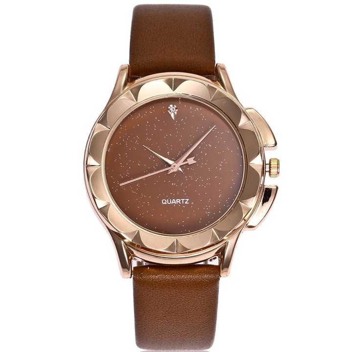 Óra, KP13025, Rozsdamentes acél, 22,8 cm, Barna