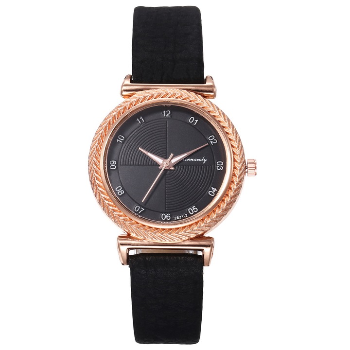 Ceas dama, Izmael, Quartz, Sintetic/Otel, Negru