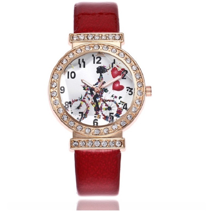 Ceas, KP12914, Aliaj, 23 cm, Rosu