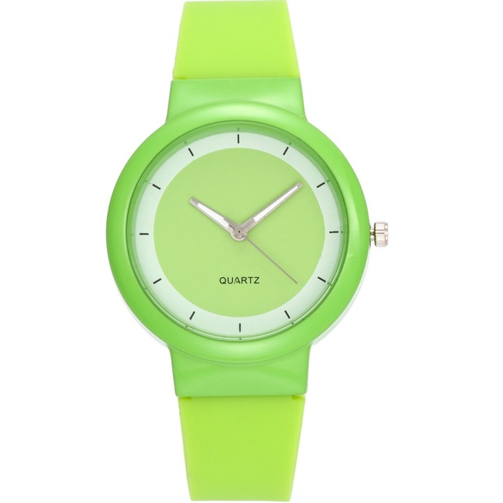Óra, KP12406, Szilikon, 24 cm, Zöld
