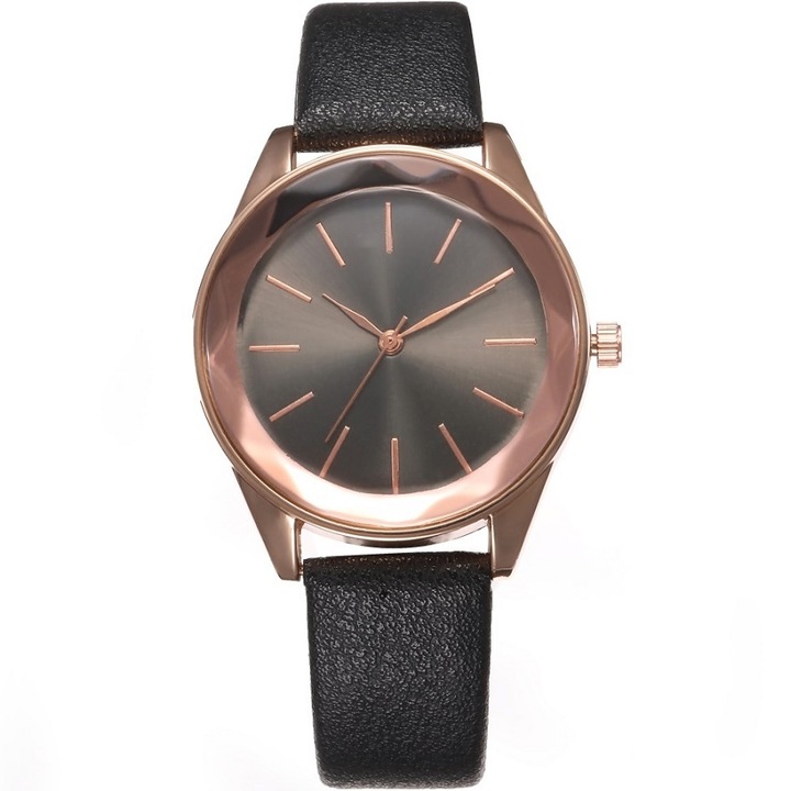 Ceas dama, KP12359, Inox, 23.5 cm, Negru