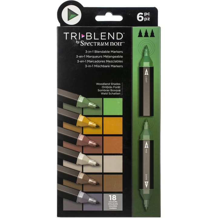 Markere, Spectrum, Woodland Shades, 3 in 1