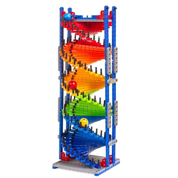 Комплект за изграждане на писта с топка Likesmart Rainbow Track, Самосглобяем, 4 топки със забавни момичета, 550 части, Сив