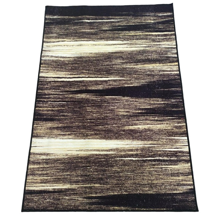 Covor Larisa, Antiderapant, Negru-Bej, 80cm latime cu 1000cm