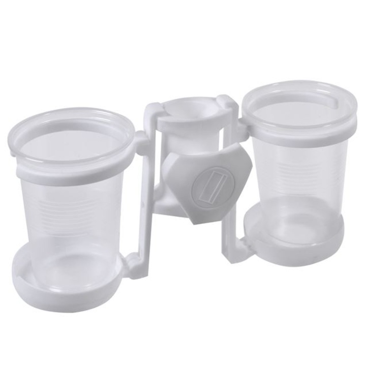 Suport Dublu pentru Pahare din plastic pentru umbrela, Alb