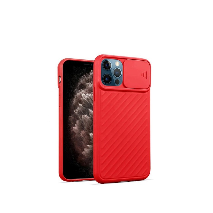 Husa Just Must Camo compatibila cu iPhone 12 / 12 Pro, Red
