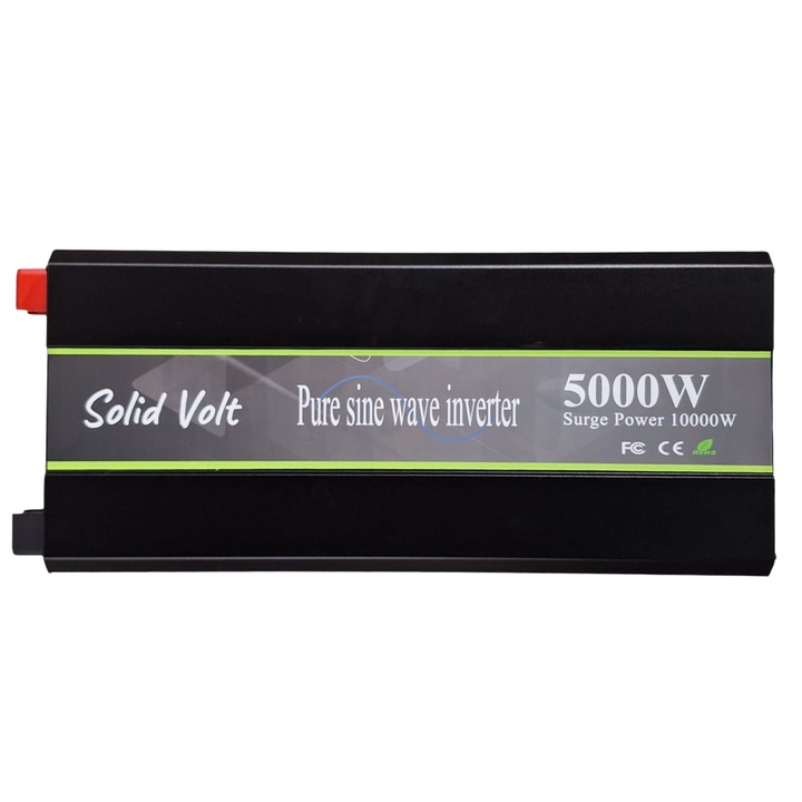Invertor sinus pur 48 V- 220V, 5000W putere continua cu 10000 putere de varf, unda pura, cu telecomanda, auto, panouri solare, cabane, Solid Volt