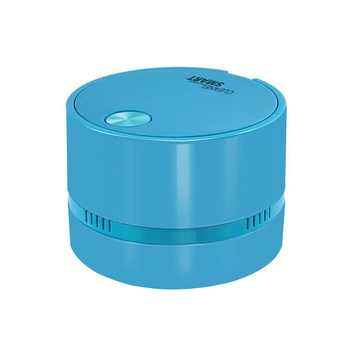 Мини прахосмукачка, oein, Съдържа две АА батерии, ръчна, преносима, 360°, безжична, подходяща за офис, животински косми, ежедневен прах, нисък шум, синя