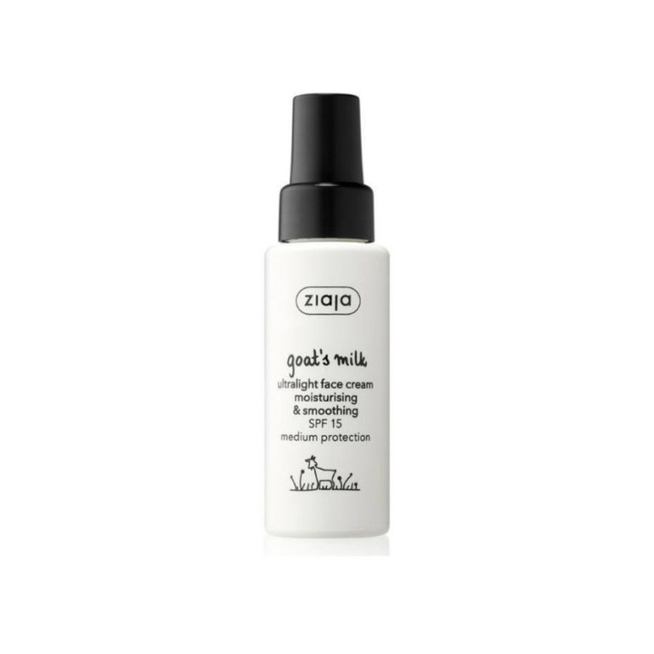 Crema de fata Ultra Light, Goat`s Milk, SPF 15, 50ml, Ziaja