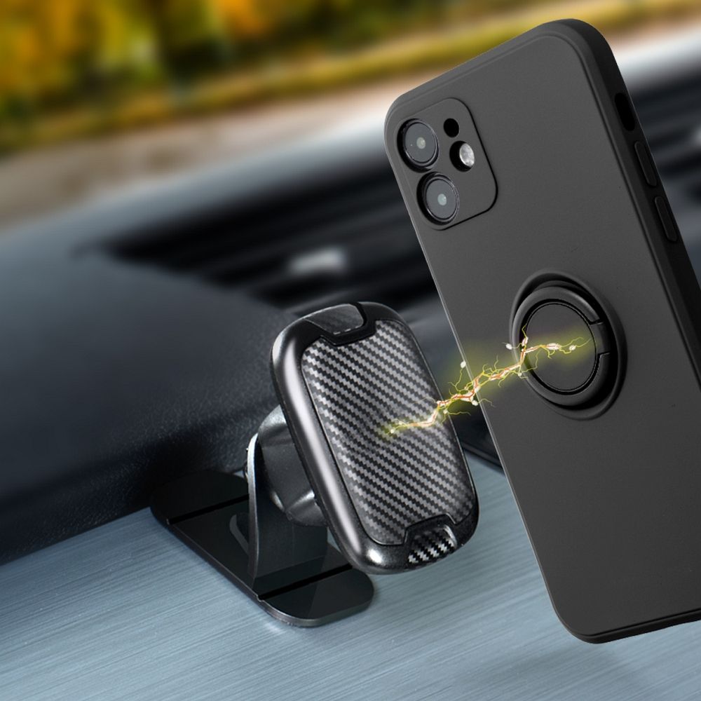 Husa pentru Xiaomi Note 13 Pro 5G DaDen cu inel rotativ 360, Silicon Premium, Camera Protection, Antisoc, Negru