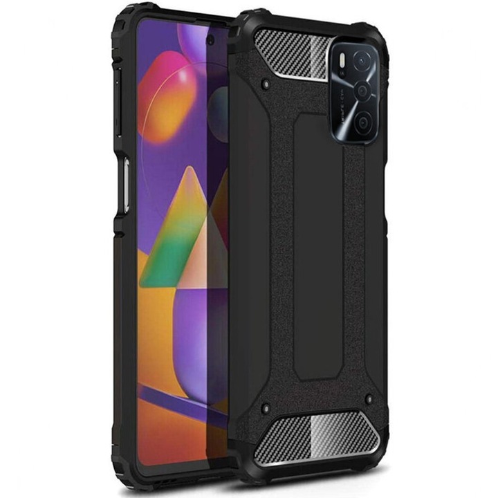 Husa compatibila cu Samsung Galaxy S23, design Anti shock Hybrid Armor, Black