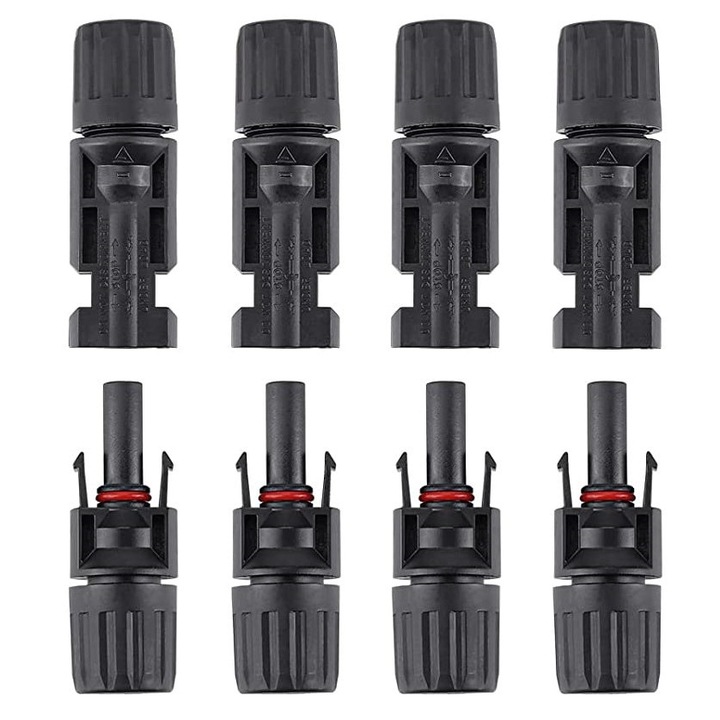 Set conectori, mufe MC4 pentru panouri solare fotovoltaice, Ip67, 4 bucati