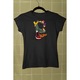 Tricou personalizat pentru dama cu imprimeu, Aldo, Bumbac, Negru, 3XL