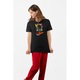 Tricou personalizat pentru dama cu imprimeu, Aldo, Bumbac, Negru, 3XL