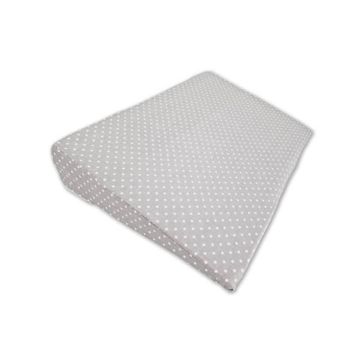 Антирефлуксна възглавница със сваляща се памучна калъфка 40x59 см Kidizi Grey Dots