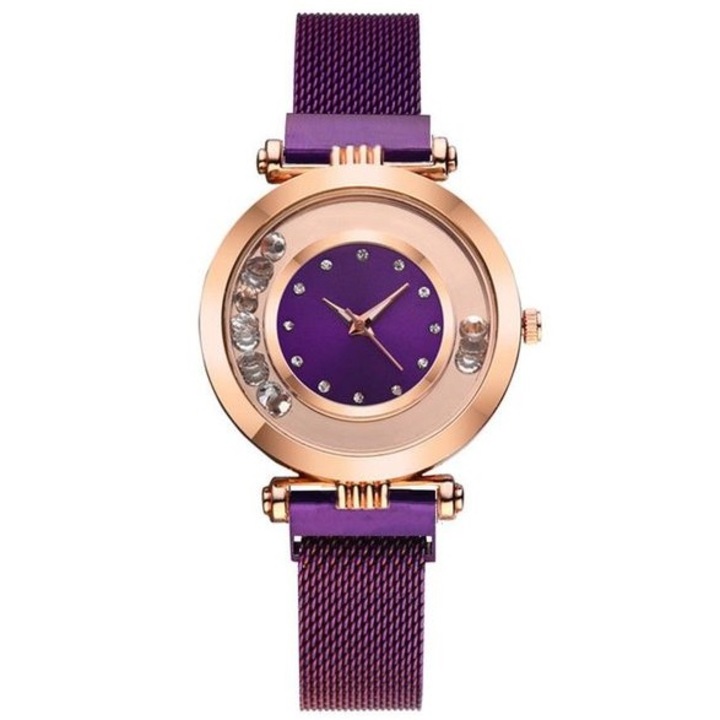 Női karóra, ötvözött, lila/arany