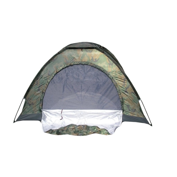 Cort camping, PVC, Pentru 2 persoane, Plasa tantari, Camuflaj