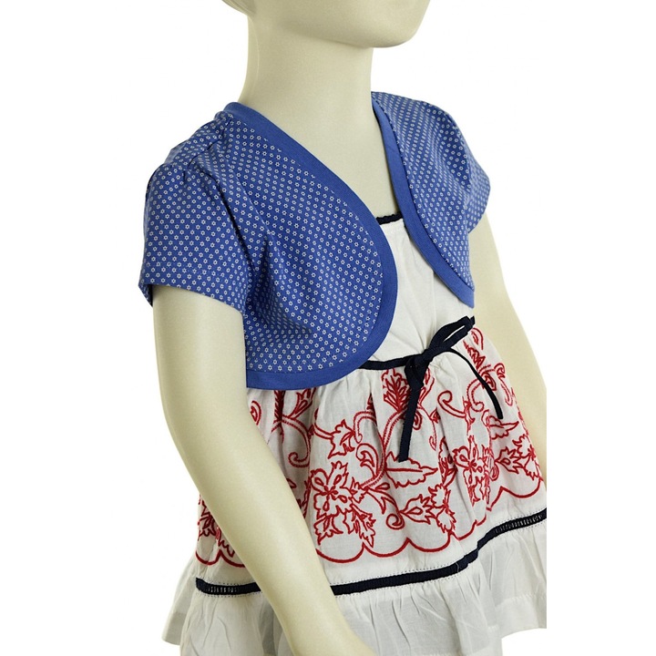 Bolero pentru fetite, s. Oliver, Bumbac, Alb/Albastru, 92/98 cm