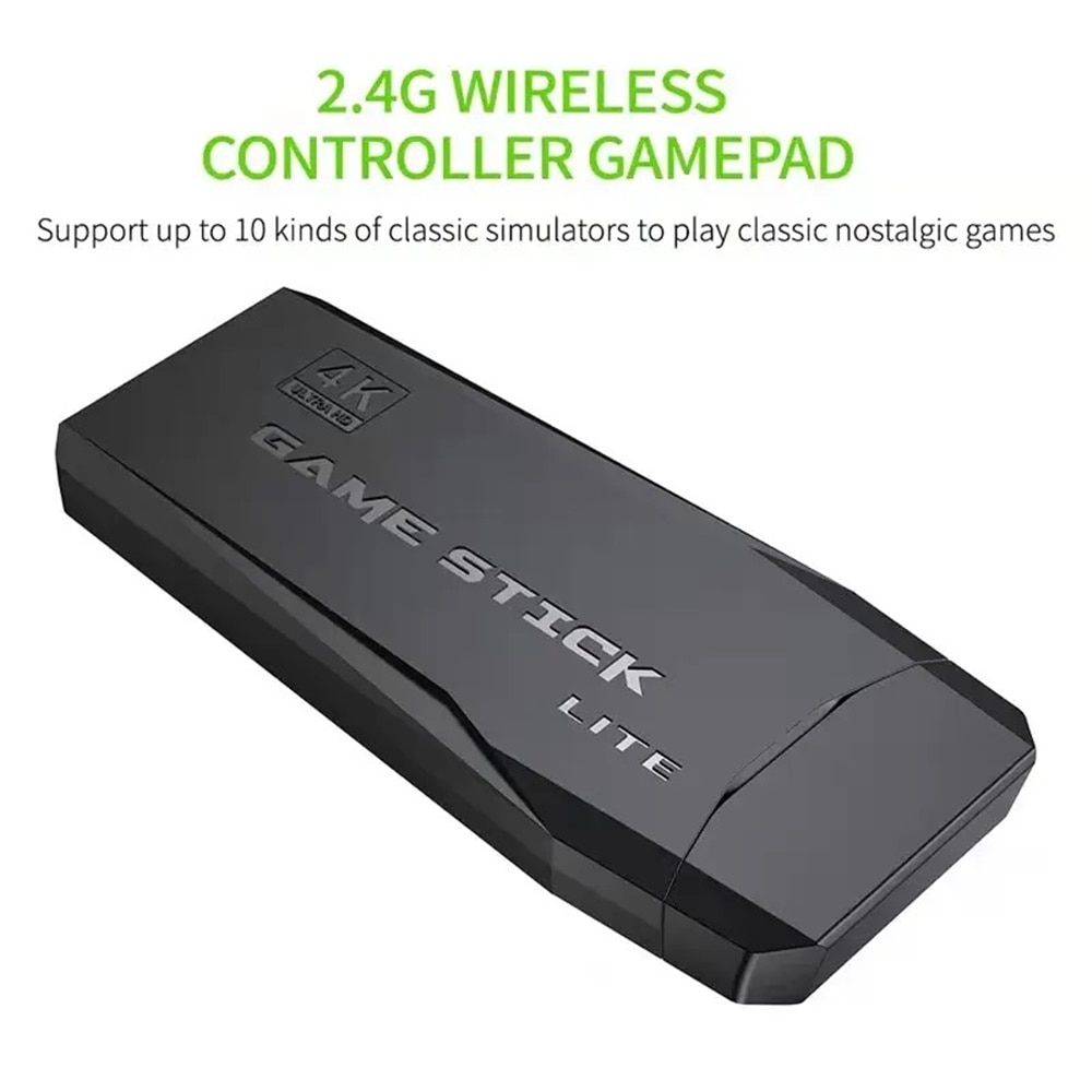 Consola wireless 1Tech SH-G02, 10.000 de jocuri incorporate, doua joystick-uri wireless, 4K, 2,4 GHz, negru