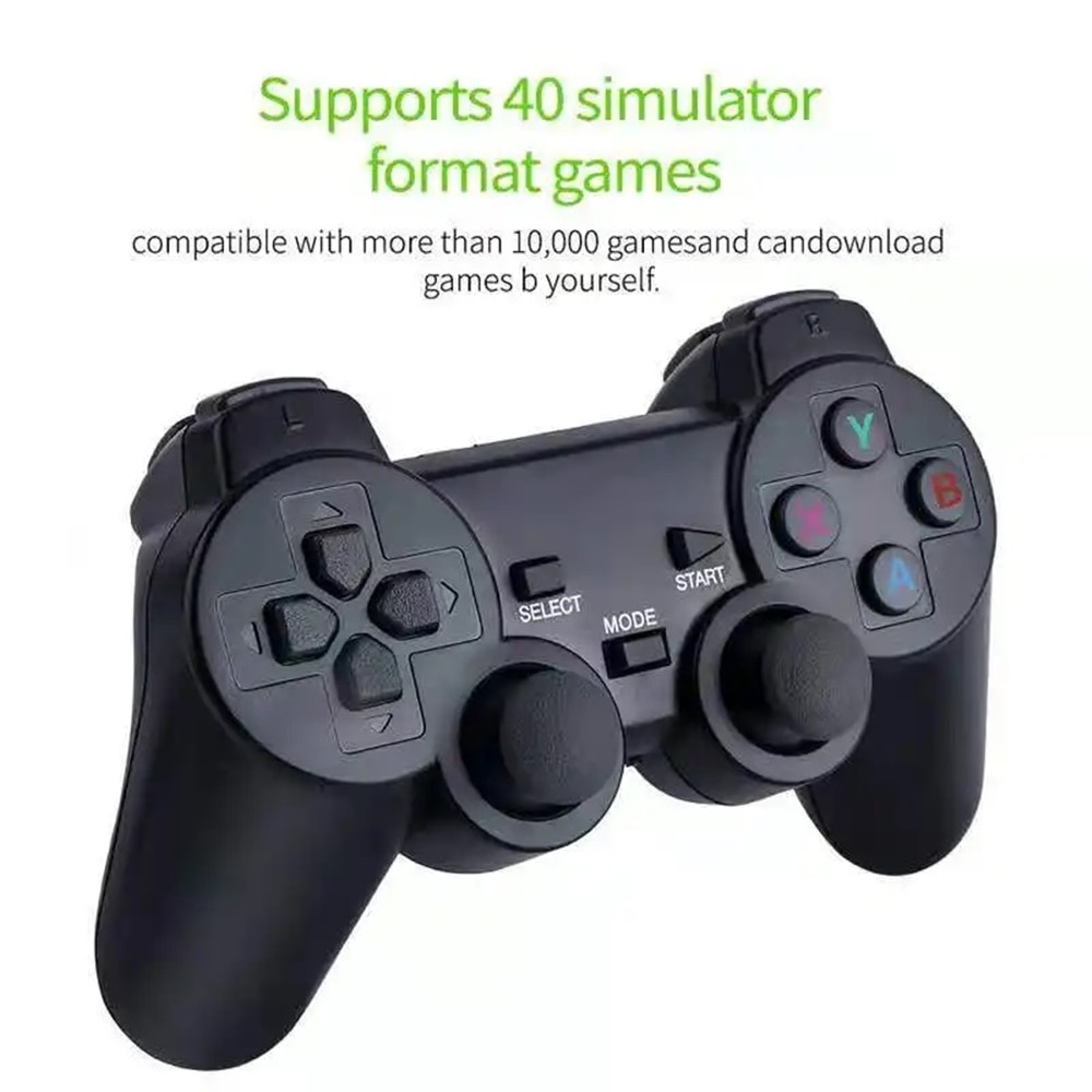 Consola wireless 1Tech SH-G02, 10.000 de jocuri incorporate, doua joystick-uri wireless, 4K, 2,4 GHz, negru