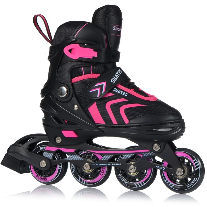 Role 4-in-1, Ramiz, Aluminiu/Otel/Poliester, Roz/Negru, 29-33