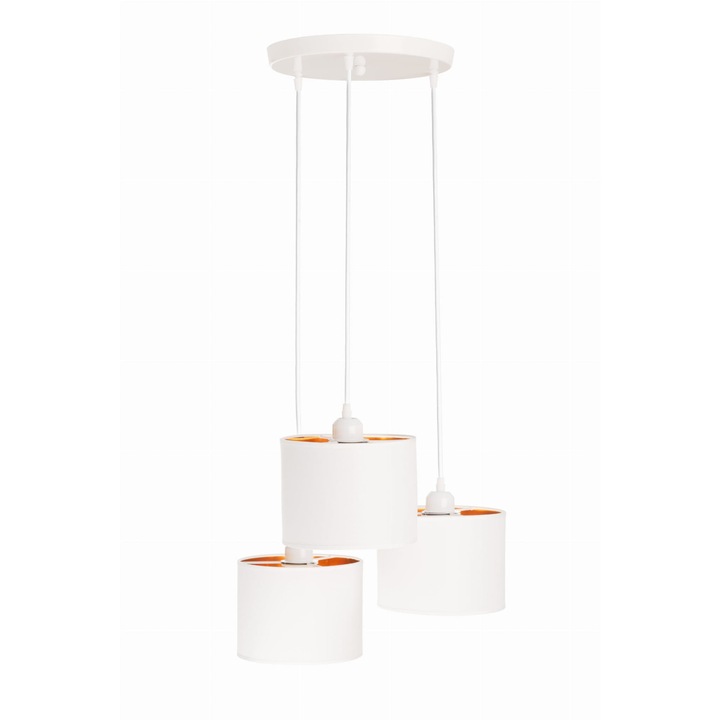 Set 3 lampi suspendate, Ledigo, Metal, E27, Alb